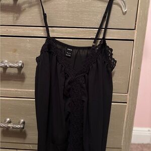 SHEIN Elegant Black Crochet Trim Cami